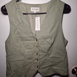 Women's Green Button-Down Top
